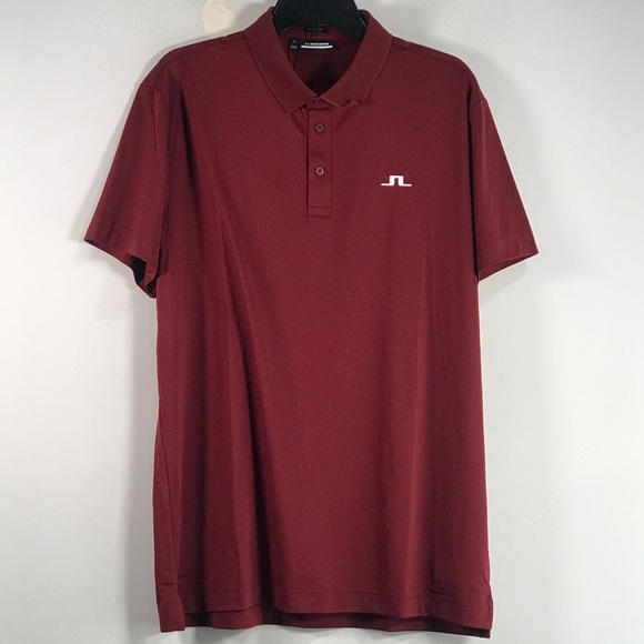 J. Lindeberg Wince Regular Fit Polo Men's Size XL - Cabernet Red